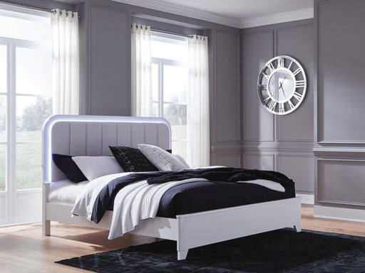 Jarlee White California King Upholstered Panel Bed - PCB392B5