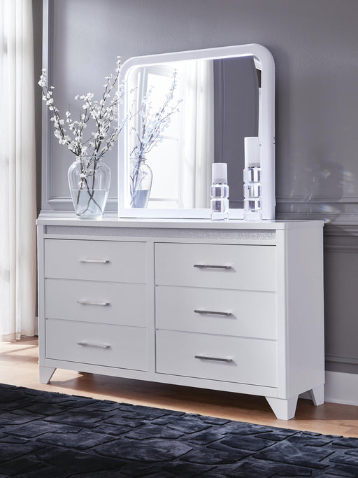 Jarlee White Dresser and Mirror - PCB392B1