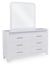 Jarlee White Dresser and Mirror - PCB392B1