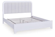 Jarlee White King Upholstered Panel Bed - PCB392B4