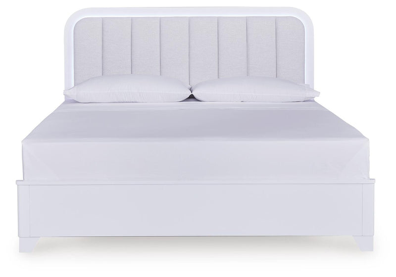 Jarlee White King Upholstered Panel Bed - PCB392B4