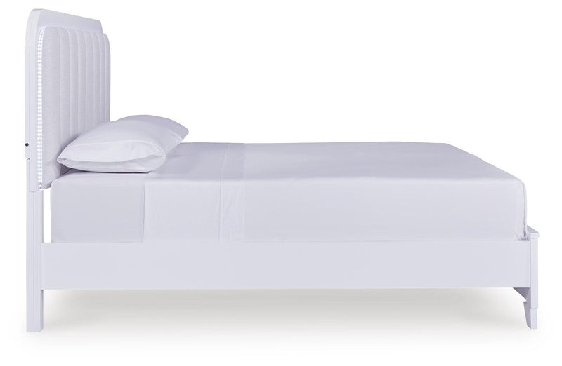 Jarlee White King Upholstered Panel Bed - PCB392B4