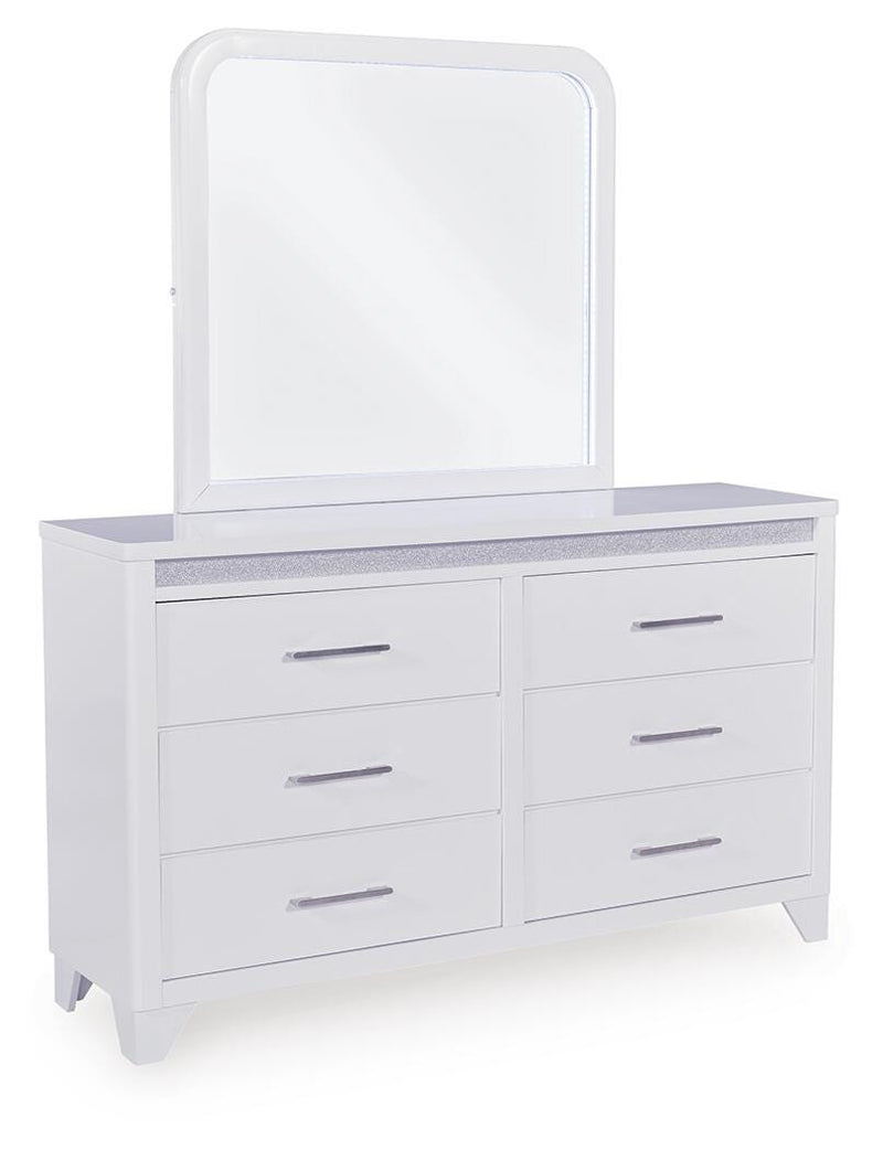 Jarlee White Queen Upholstered Panel Bed - PCB392B2