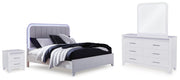 Jarlee White Queen Upholstered Panel Bed - PCB392B2
