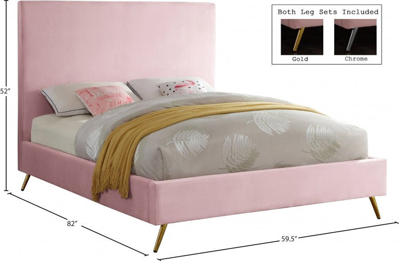 Jasmine Velvet Full Bed Pink - JasminePink-F