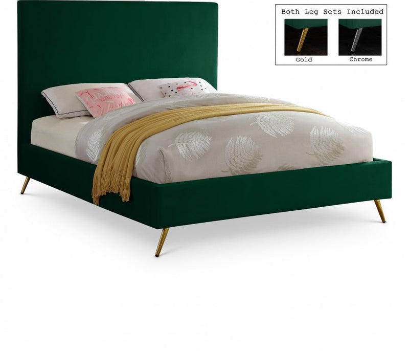 Jasmine Velvet King Bed Green - Gate FurnitureKing Bed