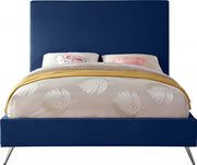 Jasmine Velvet Queen Bed Blue - Gate FurnitureQueen Bed