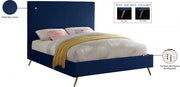 Jasmine Velvet Queen Bed Blue - Gate FurnitureQueen Bed