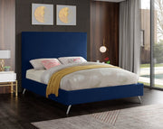 Jasmine Velvet Queen Bed Blue - Gate FurnitureQueen Bed