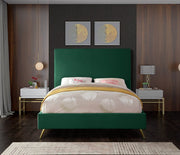 Jasmine Velvet Queen Bed Green - Gate FurnitureQueen Bed