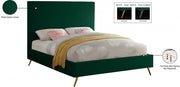 Jasmine Velvet Queen Bed Green - Gate FurnitureQueen Bed