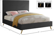 Jasmine Velvet Queen Bed Grey - Gate FurnitureQueen Bed