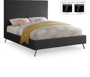Jasmine Velvet Queen Bed Grey - Gate FurnitureQueen Bed