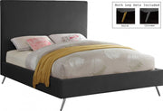 Jasmine Velvet Queen Bed Grey - Gate FurnitureQueen Bed