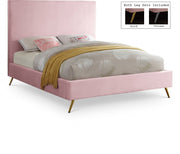 Jasmine Velvet Queen Bed Pink - Gate FurnitureQueen Bed