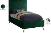 Jasmine Velvet Twin Bed Green - Gate FurnitureTwin Bed