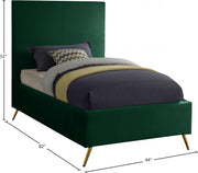 Jasmine Velvet Twin Bed Green - Gate FurnitureTwin Bed