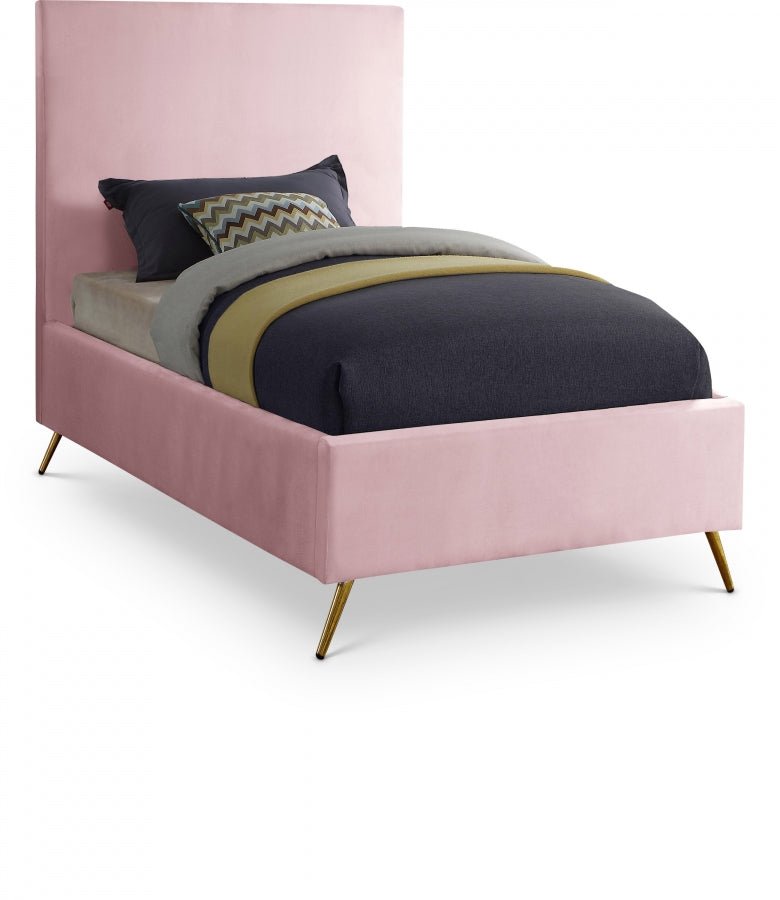 Jasmine Velvet Twin Bed Pink - Gate FurnitureTwin Bed