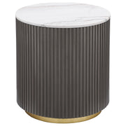 Jason 3-piece Round White Marble Coffee Table Set Charcoal - 710418-S3