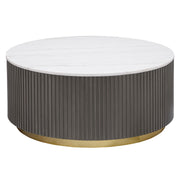 Jason Round White Marble Top Coffee Table Charcoal - 710418