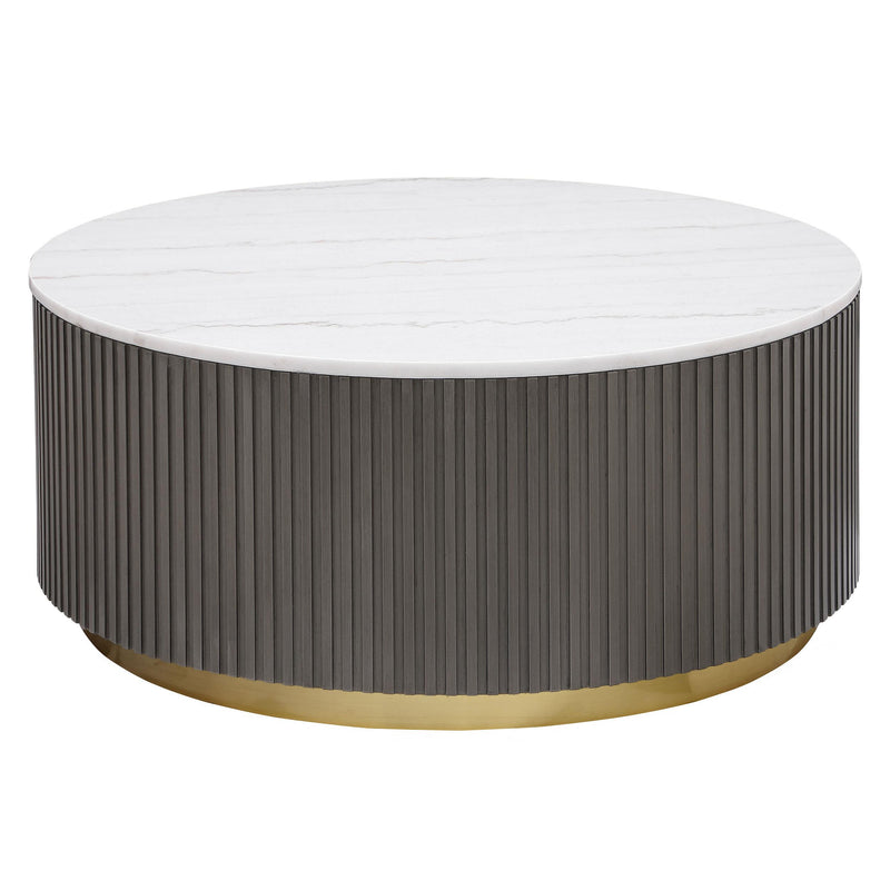 Jason Round White Marble Top Coffee Table Charcoal - 710418