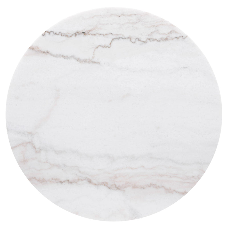Jason Round White Marble Top Side End Table Charcoal - 710417