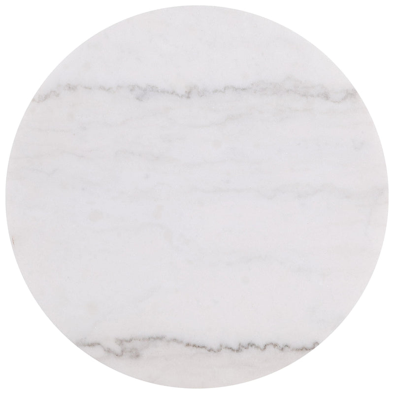 Jason Round White Marble Top Side End Table Greige - 711417