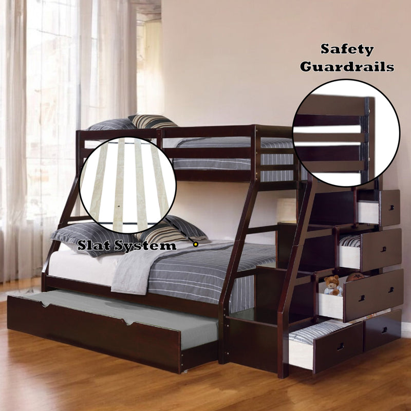 Jason Twin/Full Bunk Bed W/Trundle & Storage - 37015