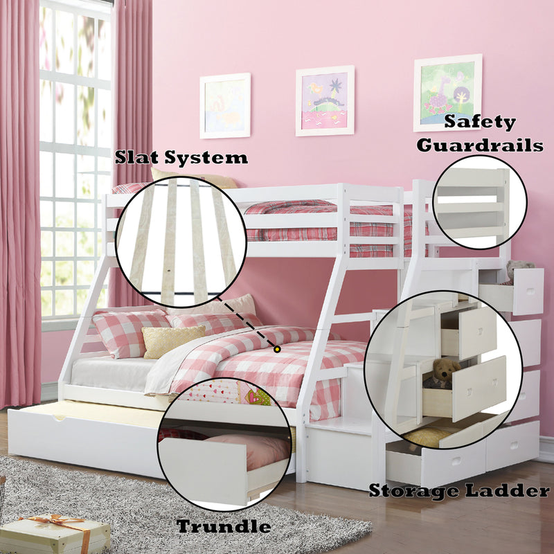 Jason Twin/Full Bunk Bed W/Trundle & Storage - 37105