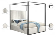 Jax Velvet King Bed Cream - Gate FurnitureKing Bed