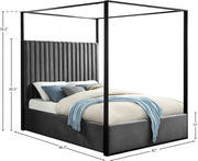 Jax Velvet King Bed Grey - Gate FurnitureKing Bed
