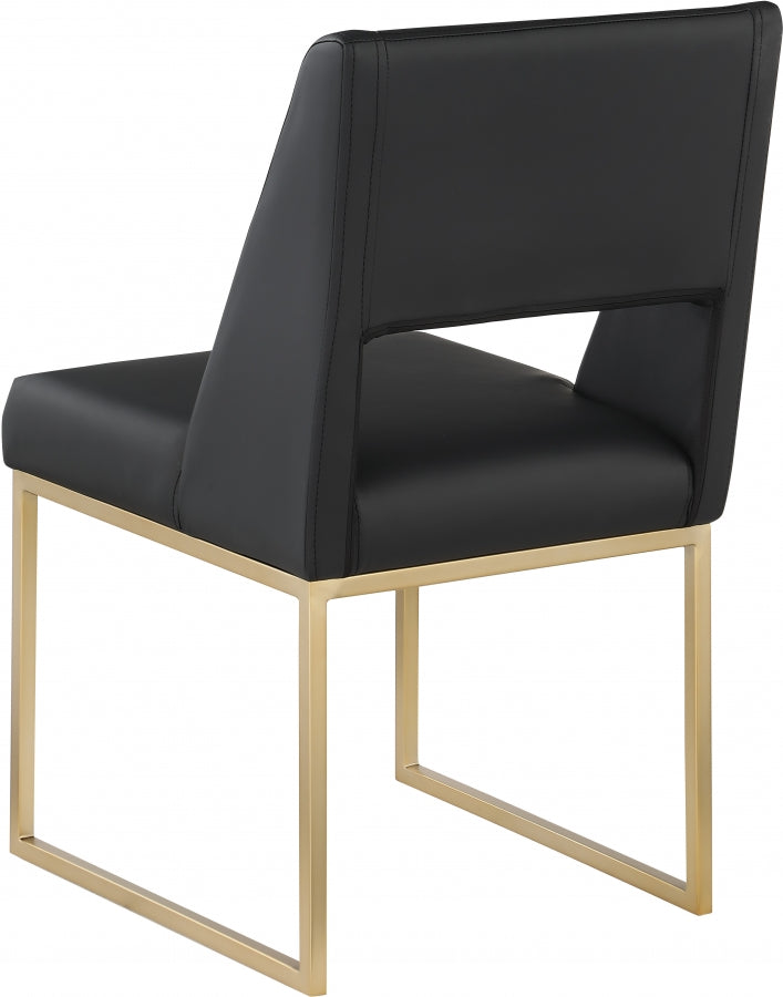 Jayce Vegan Leather Upholstered Dining Chair in Black, Set of 2 - 845Black-C