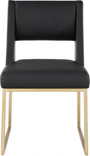 Jayce Vegan Leather Upholstered Dining Chair in Black, Set of 2 - 845Black-C