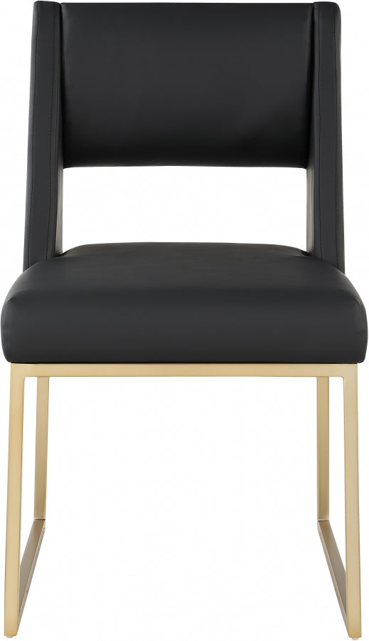 Jayce Vegan Leather Upholstered Dining Chair in Black, Set of 2 - 845Black-C