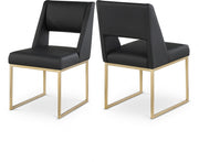 Jayce Vegan Leather Upholstered Dining Chair in Black, Set of 2 - 845Black-C