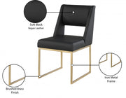Jayce Vegan Leather Upholstered Dining Chair in Black, Set of 2 - 845Black-C