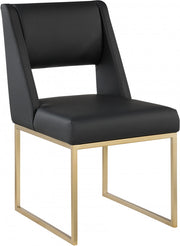 Jayce Vegan Leather Upholstered Dining Chair in Black, Set of 2 - 845Black-C