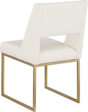 Jayce Vegan Leather Upholstered Dining Chair in Cream, Set of 2 - 845Cream-C
