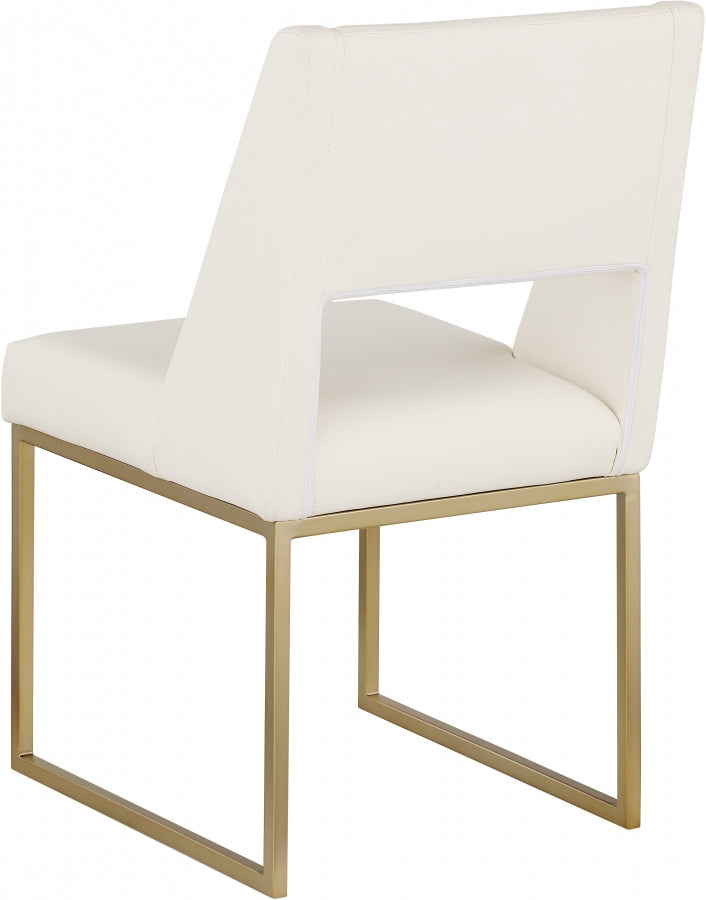 Jayce Vegan Leather Upholstered Dining Chair in Cream, Set of 2 - 845Cream-C