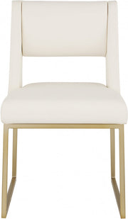 Jayce Vegan Leather Upholstered Dining Chair in Cream, Set of 2 - 845Cream-C