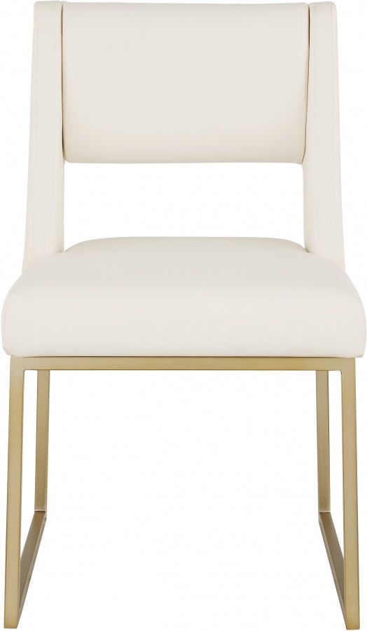 Jayce Vegan Leather Upholstered Dining Chair in Cream, Set of 2 - 845Cream-C