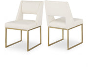 Jayce Vegan Leather Upholstered Dining Chair in Cream, Set of 2 - 845Cream-C