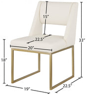 Jayce Vegan Leather Upholstered Dining Chair in Cream, Set of 2 - 845Cream-C