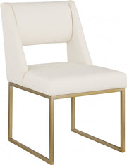 Jayce Vegan Leather Upholstered Dining Chair in Cream, Set of 2 - 845Cream-C