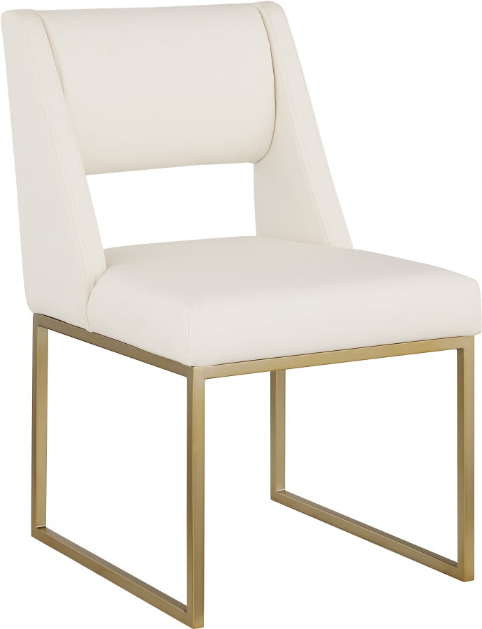 Jayce Vegan Leather Upholstered Dining Chair in Cream, Set of 2 - 845Cream-C
