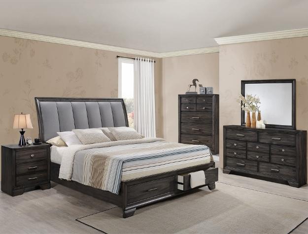 Jaymes Gray King Storage Platform Bed - Gate FurnitureKing Bed