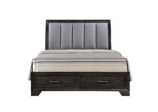 Jaymes Gray Queen Storage Platform Bed - Gate FurnitureQueen Bed