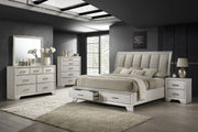 Jaymes White Mist Queen Footboard Storage Platform Bed - Gate FurnitureQueen Bed