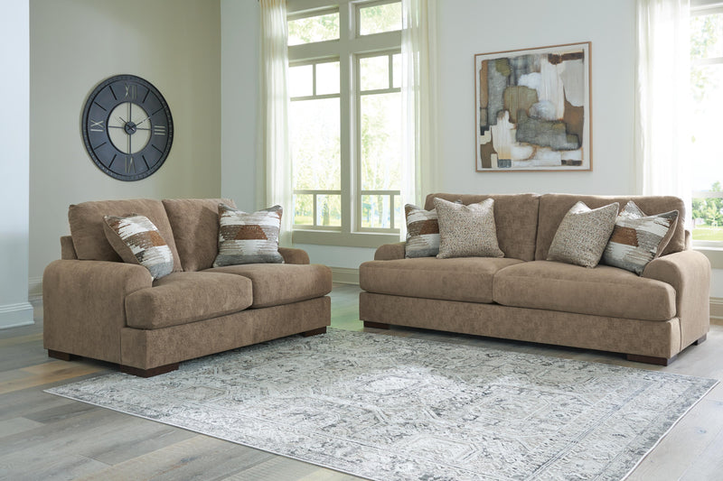 Jayne Park Sofa and Loveseat in Pecan - PKG024781