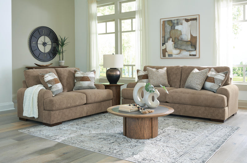 Jayne Park Sofa and Loveseat in Pecan - PKG024781